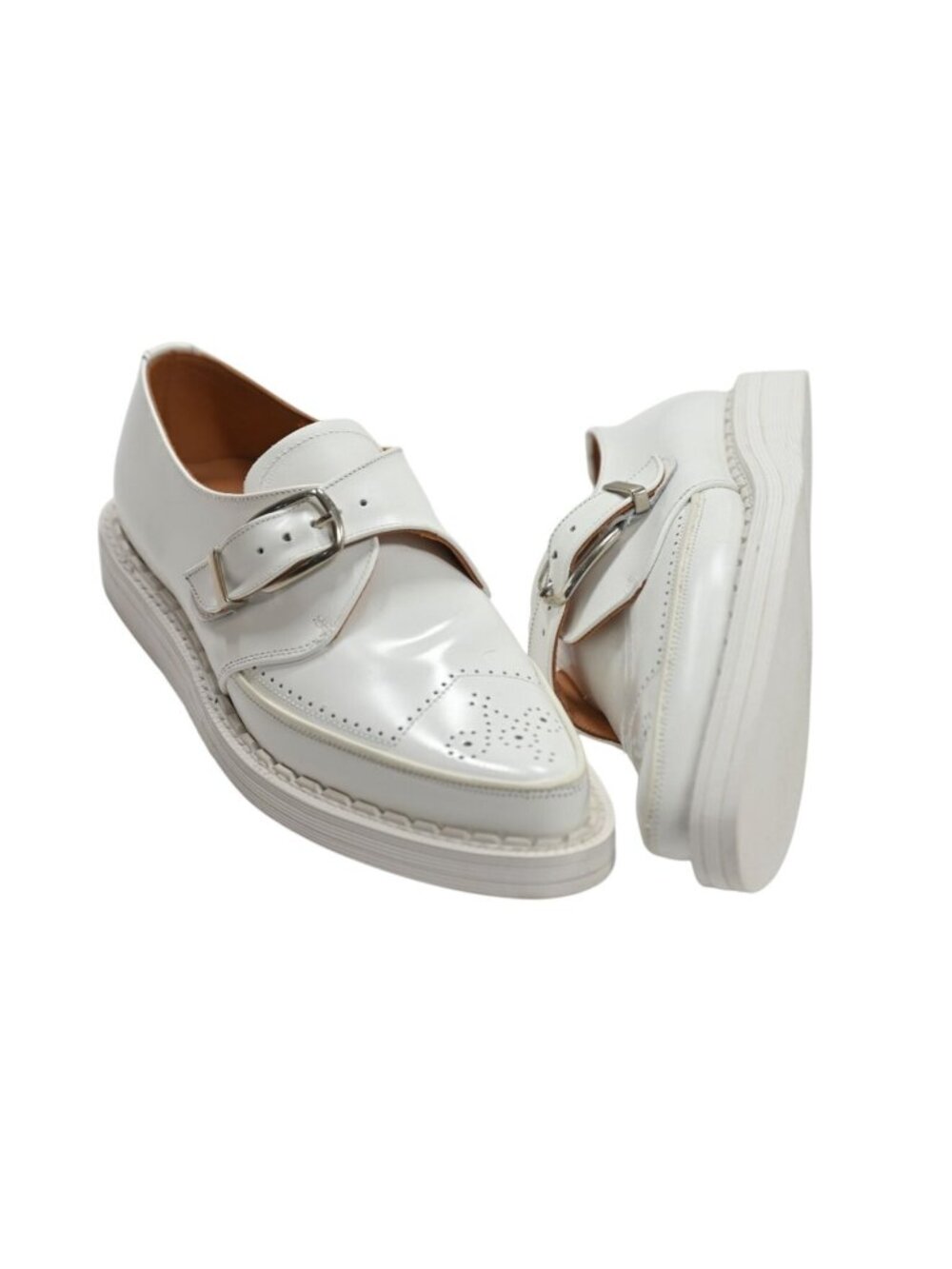 George Cox Strummer 4200 Monk Shoes in White Leather